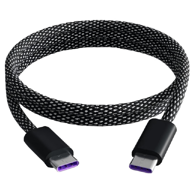 好米 磁吸編織充電線 USB-C-USB-C HM014 D款, 1m, 科技黑, 1條