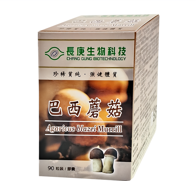 長庚生物科技 巴西蘑菇膠囊, 90顆, 800mg, 1盒