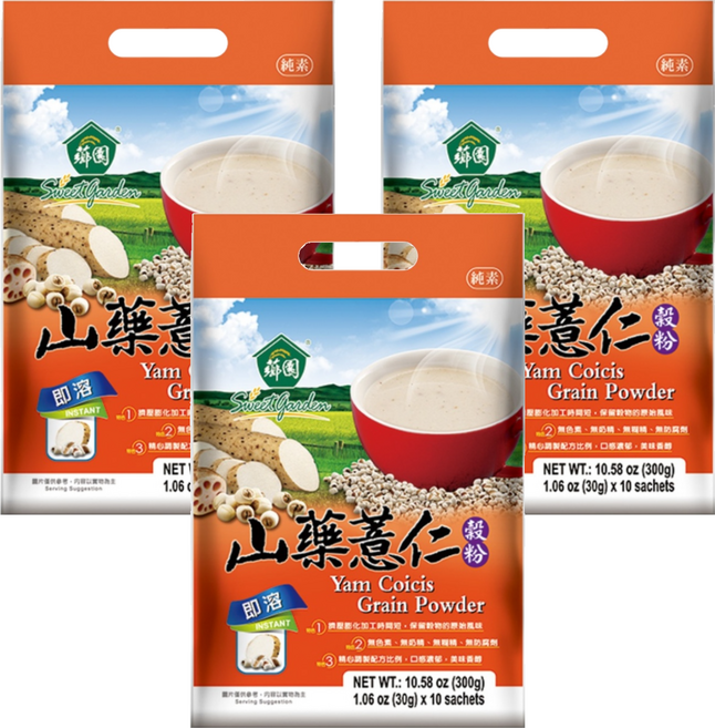 薌園 山藥薏仁穀粉, 300g, 3袋