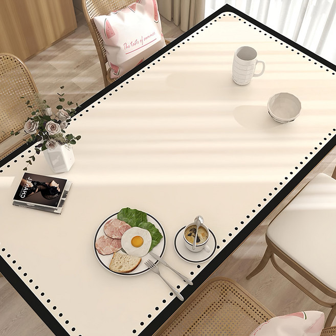 Arbor Home 喬木居家 輕奢防燙隔熱皮革桌布, 140 x 80cm, 小斑點黑, 1個