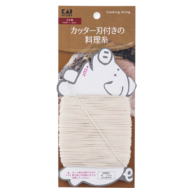 KAI 貝印 KITCHEN 8號料理繩 日本制 100%棉 40m卷, 米白色, 1個