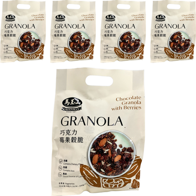 馬玉山 巧克力莓果穀脆 8包, 200g, 5袋