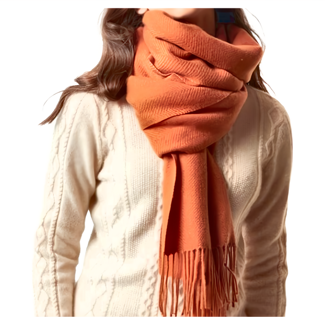 KissDiamond 加厚保暖兩用披肩圍巾 流蘇款 - 70%聚酯纖維+20%嫘縈+10%Cashmere