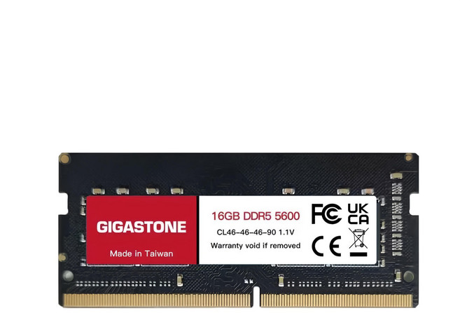 GIGASTONE 立達 DDR5 SODIMM 5600MHz 筆記型記憶體 16GB, 1個, RMGI-381577-1