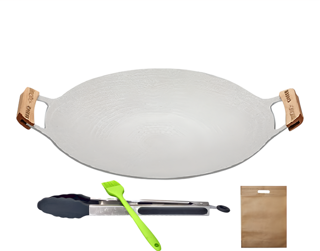 HONDONI 電磁爐適用新款韓式麥飯石烤盤 附BBQ全配Set 含防燙夾子+收納袋+燒烤小毛刷, 1組, 34cm