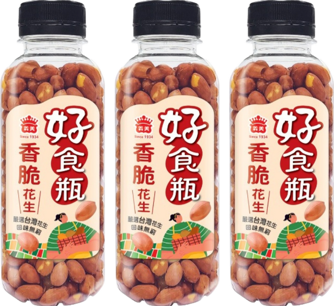 義美 好食瓶 香脆花生, 230g, 3瓶