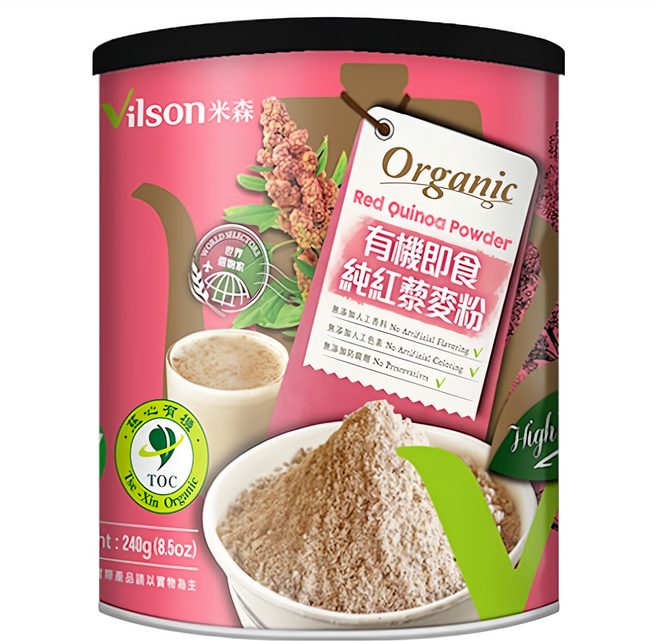 Vilson 米森 有機純紅藜麥粉, 240g, 1罐