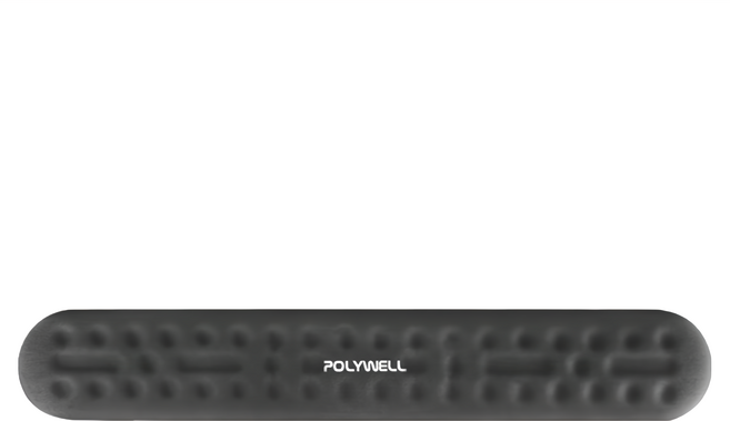 POLYWELL 寶利威爾 記憶棉鍵盤滑鼠護腕墊 中款 36 x 6 x 1.8cm PW15-T65-0688, 1個, 黑色