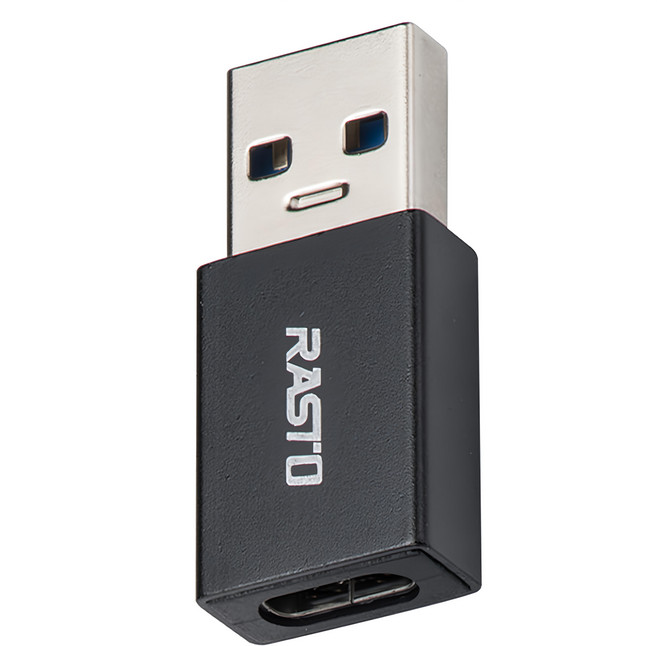 RASTO Type-C轉USB鋁製轉接頭 RX58, 黑色, 1個
