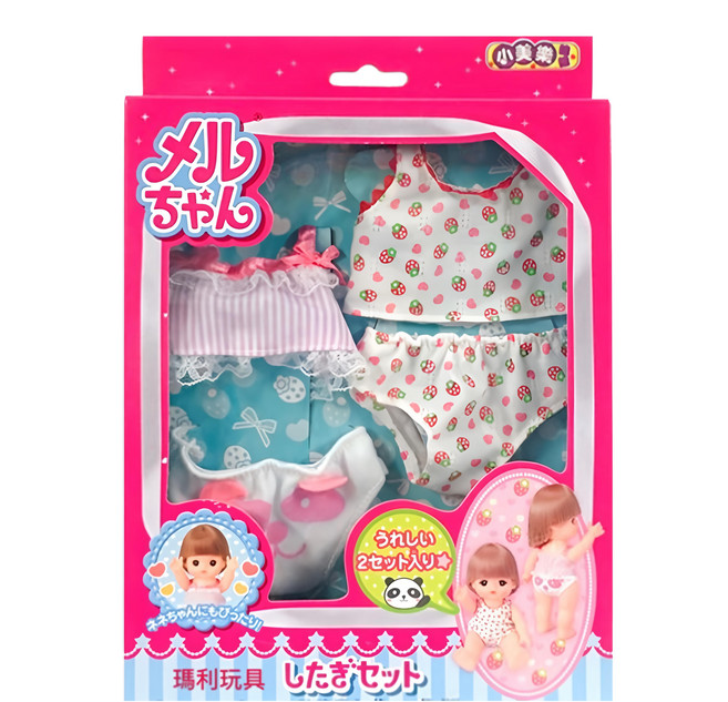 Mell Chan 小美樂 玩具 背心小內衣, 白色 + 粉紅色, 1盒