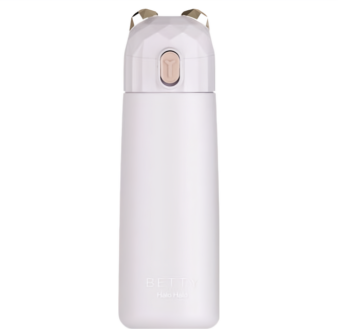 Puko Halo Halo Betty 保溫瓶 不鏽鋼, 淺粉色, 350ml, 1個