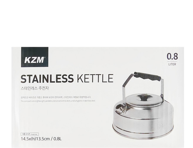 KZM OUTDOOR 超輕量不鏽鋼茶壺, 銀色, 1個