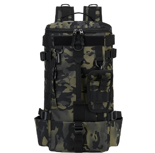 JAR 嚴選 戶外防水多功能雙肩背包, 軍綠迷彩
