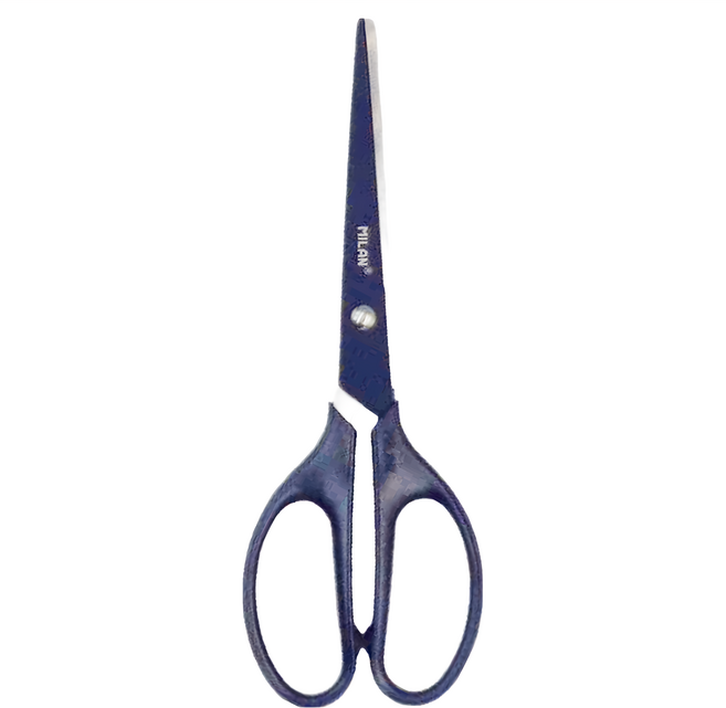 MILAN 極細精密事務剪刀 17cm, 藍色, 1個