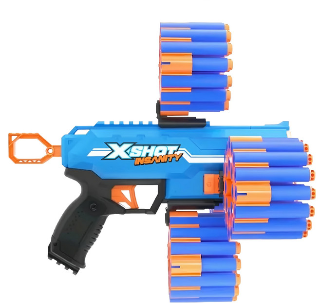 X SHOT 狂戰士系列 癲狂 射擊玩具, 1個, 藍色 + 橘色