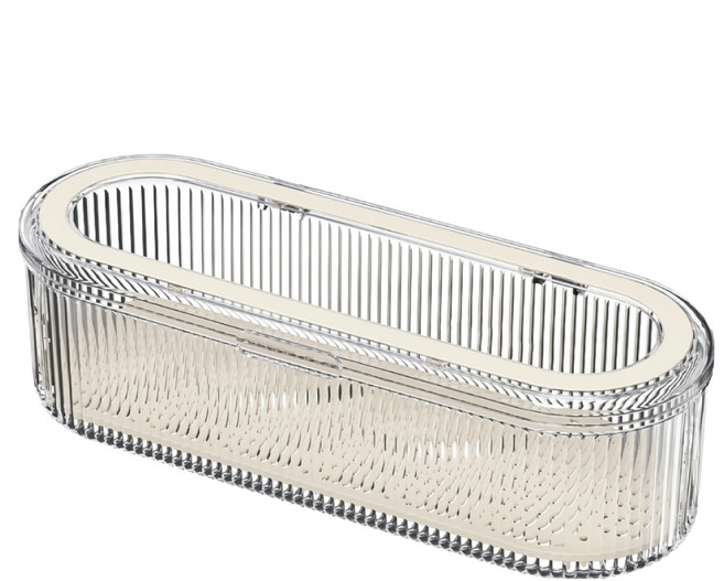 小麥購物 筷子收納盒 瀝水盒款 L310, 奶油白, 1個