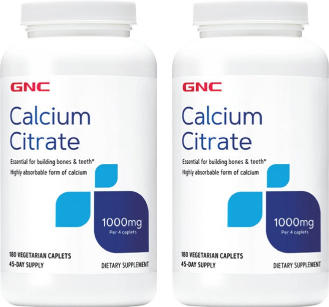 GNC 健安喜 檸檬酸鈣1000食品錠 1000mg/顆 - 補充鈣質 維持骨骼健康, 180顆, 2罐