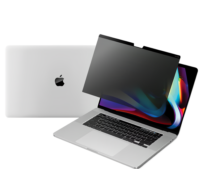 NAUGHTY GHOST 頑皮鬼 MacBook 防窺磁吸保護貼 抗藍光, 黑色 + 灰色, 1片