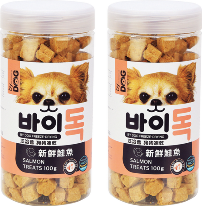by DOG 狗狗凍乾零食, 100g, 2罐, 新鮮鮭魚
