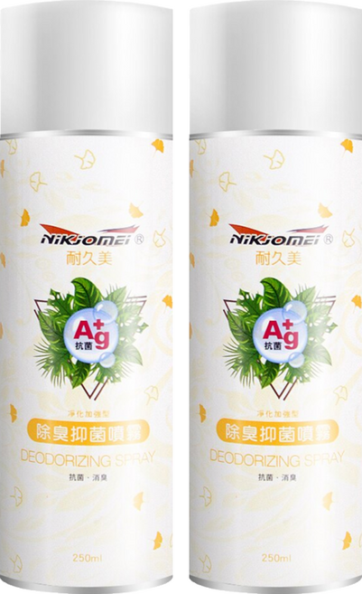 耐久美 銀離子 除臭抑菌噴霧 250ml 添加有效成分 快速去除異味, 2瓶
