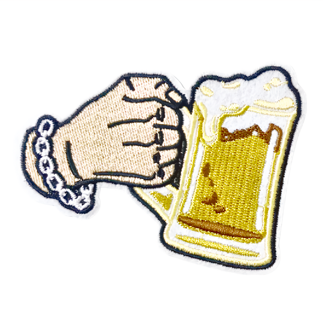 Hi 你好 刺繡貼紙, 啤酒, 1張