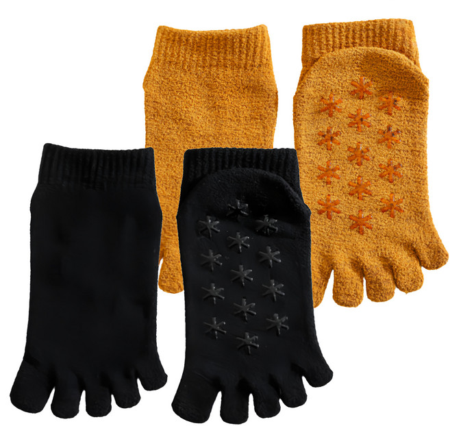 NICOFUN 愛定做 女小雪花防滑分趾短襪 FYK23YOGA04 84g 2雙