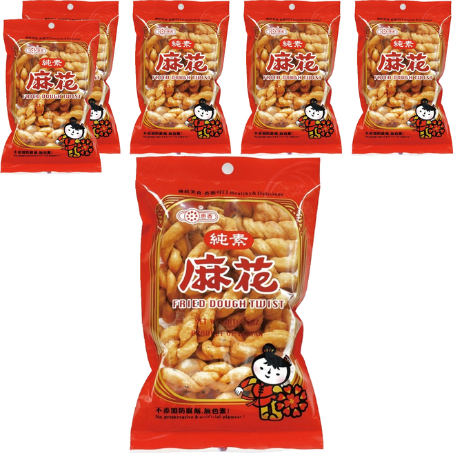 惠香 純素 麻花, 110g, 6包