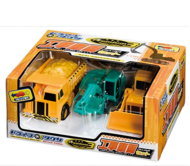 MARUKA 迴力車 3 in 1工程車組, 黃色 + 綠色, 1組