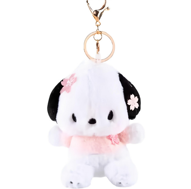 Pochacco 帕恰狗 可愛造型玩偶吊飾鑰匙圈 16 x 12cm 60g, 帕恰狗春日櫻花, 1個, 16cm