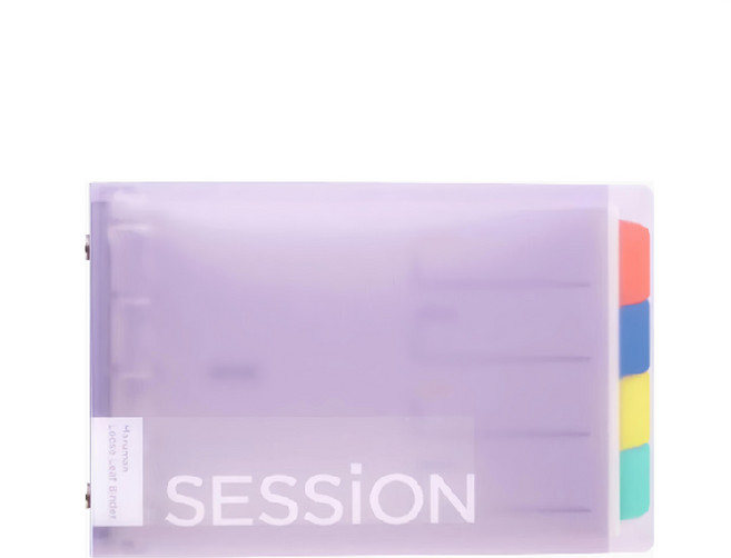 Maruman SESSION 9孔夾 B7 男女皆宜 單手尺寸 攜帶方便 帶有層疊標籤索引, 淺紫, 1本