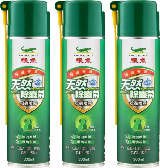 鱷魚 除蟲菊水性殺蟲劑, 300ml, 3瓶