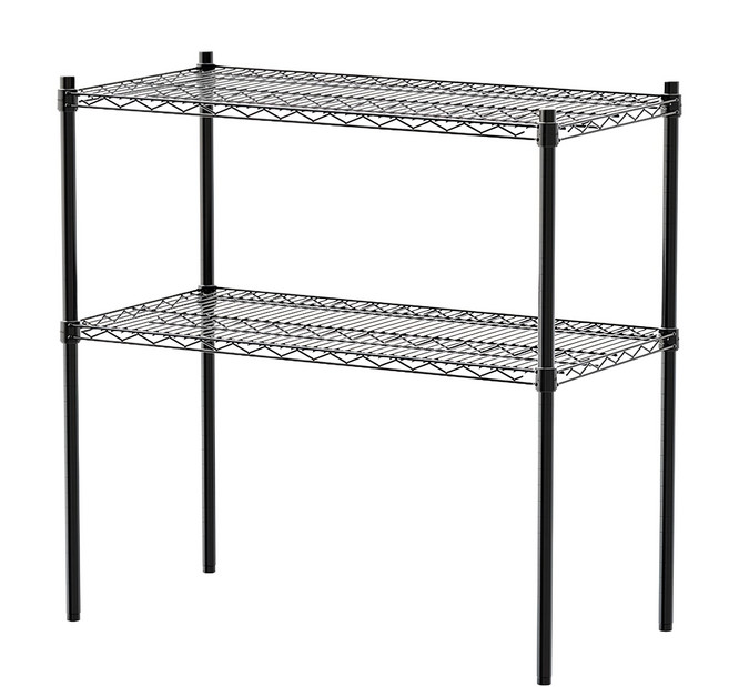 dayneeds 日需百備 荷重型 烤漆二層架 鐵力士架 收納層架 鐵架 90 x 45 x 90cm, 黑色, 1個