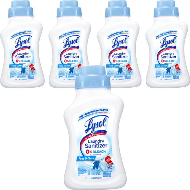 Lysol 來舒 衣物抗菌液 清新無香, 1.21L, 5瓶