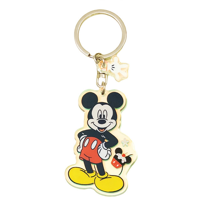 Disney 迪士尼 夏日炫彩造型鑰匙圈 CA740-1 6 x 3.4cm, 米奇 透明色, 1個