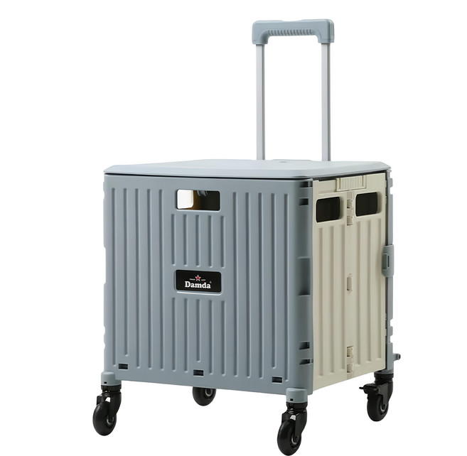 韓國 Damda PLUS 四輪摺疊購物車, 迷霧藍, 1個