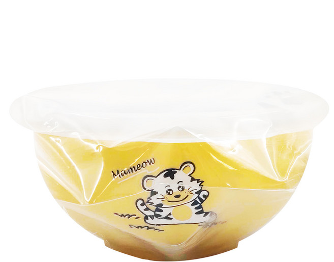 ZEBRA THAILAND 斑馬牌 PE蓋不鏽鋼兒童碗 附湯匙, 黃色, 1組, 附蓋兒童碗 + 湯匙
