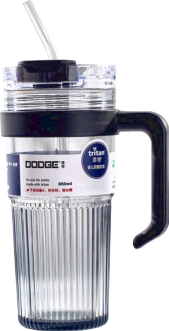 DODGE 道奇 冰壩杯 贈吸管 + 茶隔, 石墨黑, 1個, 850ml
