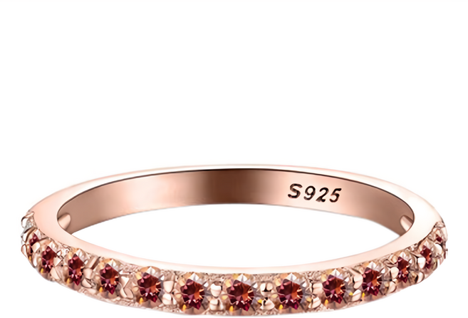 BIOAM 佰歐安 莫桑鑽線戒/紅寶石排戒 純銀18K