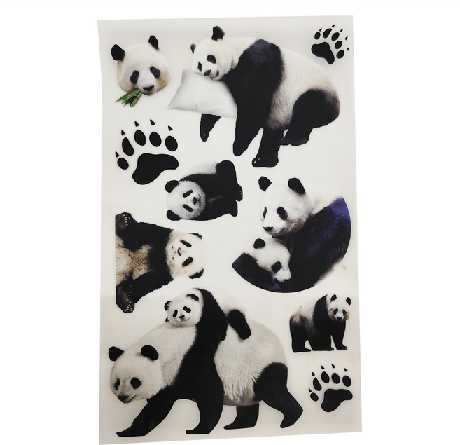 MI MI LEO 冷撕燙畫 膠膜 拼布手工材料 DIY壓印 補丁 家政 F 18 x 11cm 50g, 熊貓, 1件