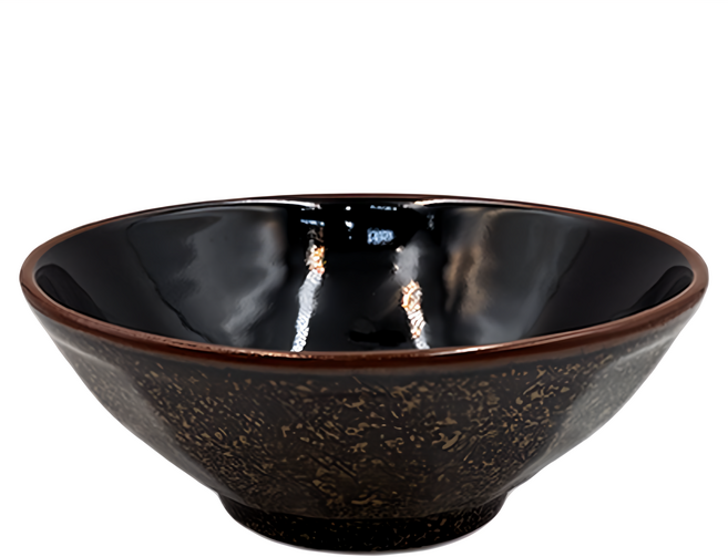 黃天目強化8井-日本製 陶瓷 寬20.5cm 高8cm 容量900mL 深棕色, 黃天木 深棕色, 1個