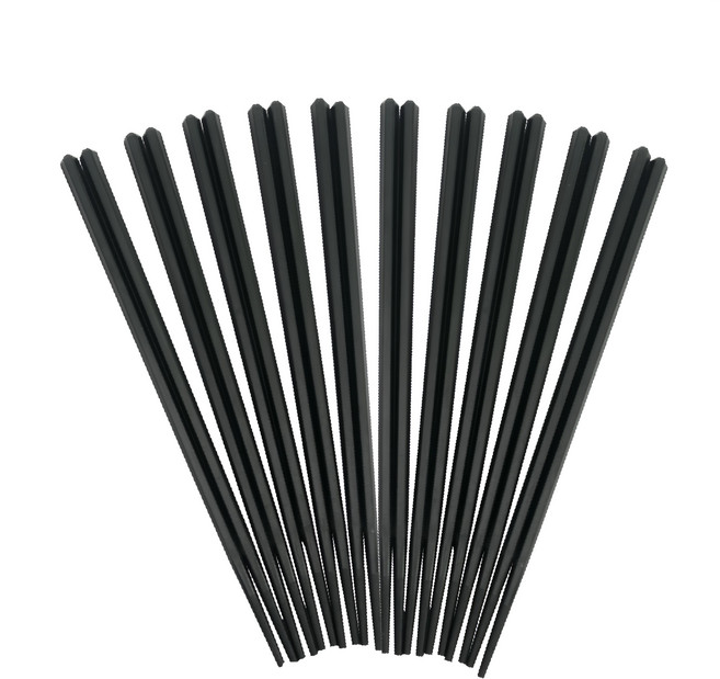 Axis 艾克思 六角合金筷, 黑色, 1組, 10雙筷子