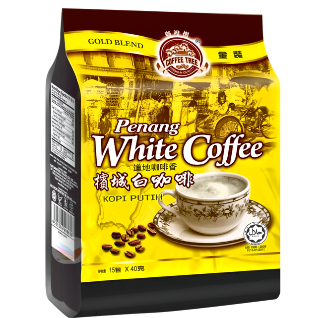 COFFEE TREE 咖啡樹 金裝檳城白咖啡 三合一 經典原味, 40g, 15包, 1袋