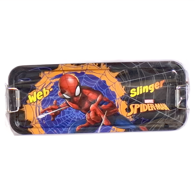 MARVEL 漫威 SPIDER-MAN 蜘蛛人 鐵扣三層鐵筆盒 MPDPC200-1, 黑色, 1個