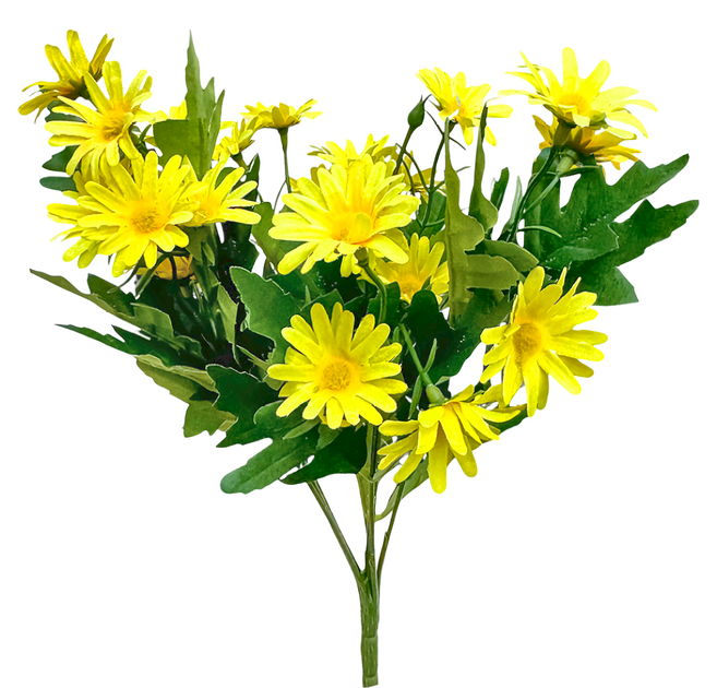 Floral M 花藝 仿真花 英式花園小雛菊花束, 1個, 優雅黃