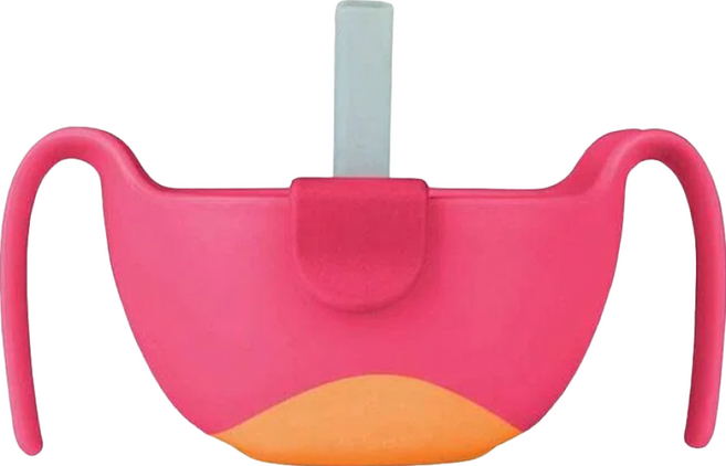 b.box 專利吸管三用碗 澳洲設計 適用六個月以上, 草莓粉, 1組