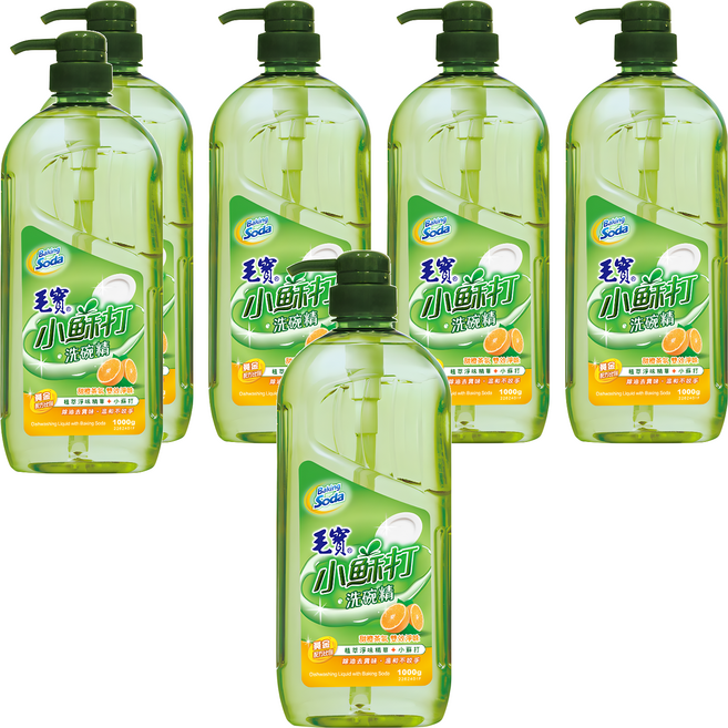毛寶 小蘇打洗碗精 甜橙茶氛, 1kg, 6瓶