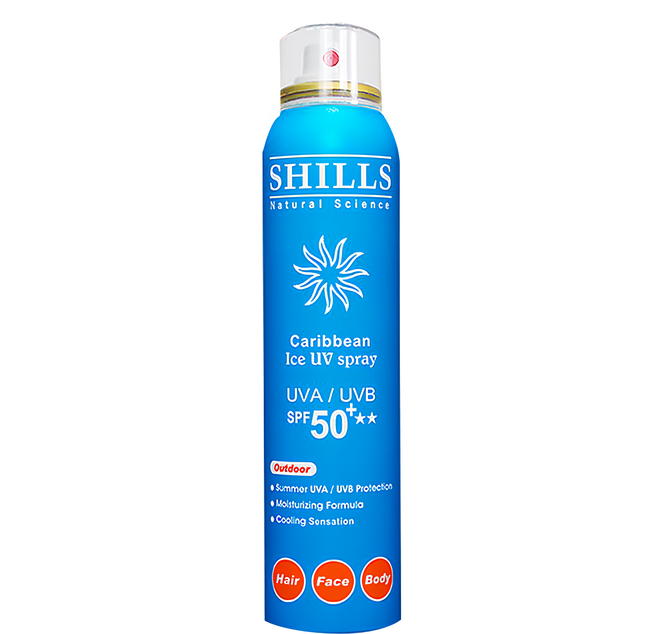 SHILLS 舒兒絲 很耐曬超清爽美白防曬冰鎮噴霧 SPF50 180ml, 1瓶