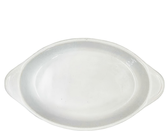 LiEbE 波浪橢圓形耐熱全瓷焗烤盤 白色, 1個