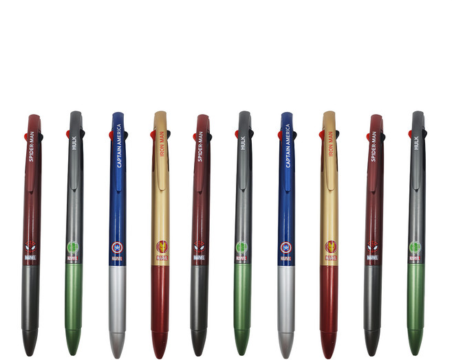 1977 ATTO Marvel 復仇者聯盟三色原子筆 0.7mm 10支入, 顏色隨機, 1組