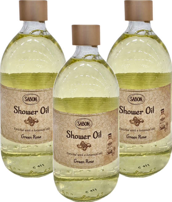 SABON 綠玫瑰沐浴油, 500ml, 3瓶